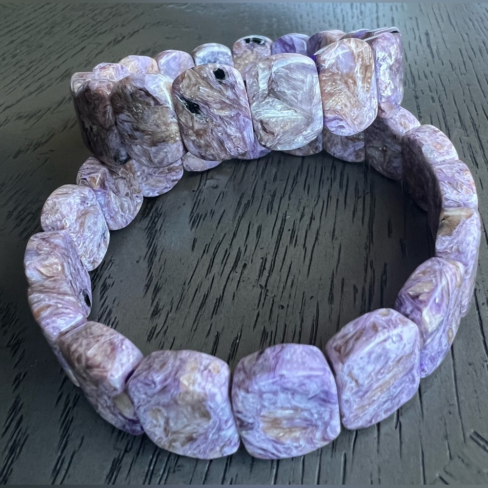 (ONE) Charoite soft bangle  SIZE 7’ - Picture 2 of 9
